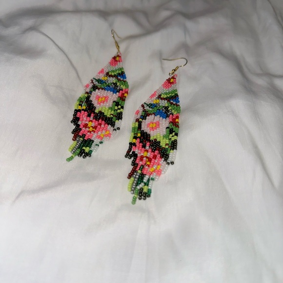 Flower drop earrings M605 - Picture 3 of 4